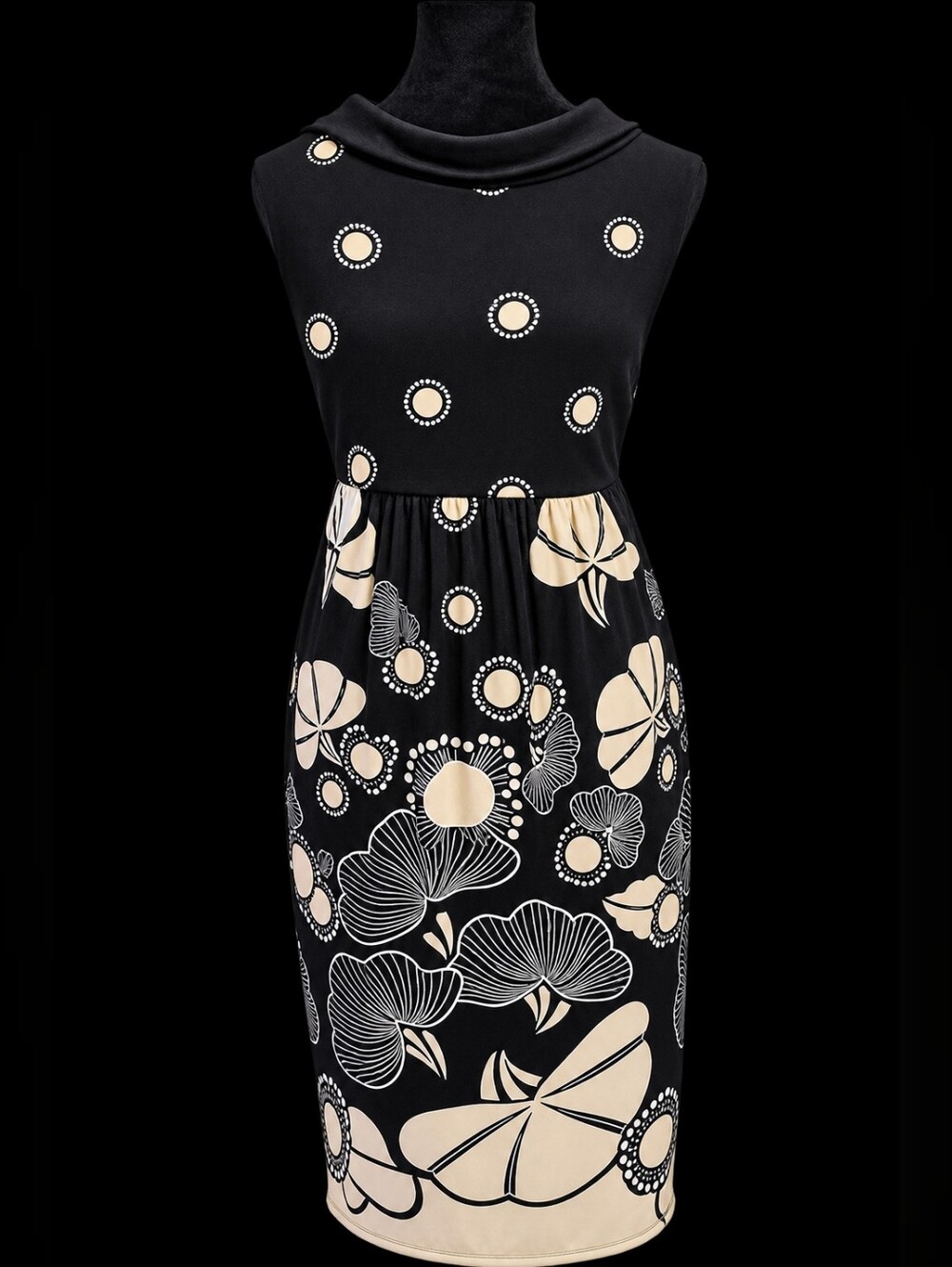 NWOT Vintage Maggy London Sleeveless Floral Empire Waist Dress.  Size 14 - Picture 4 of 6